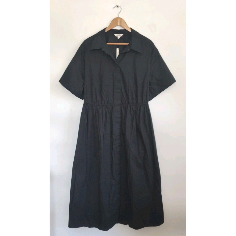 New Banana Republic Dress Size‎ XL Open Back Poplin Midi Shirtdress Fit & Flare - Picture 4 of 16